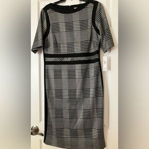 NWT, black and white professional dress, size 14